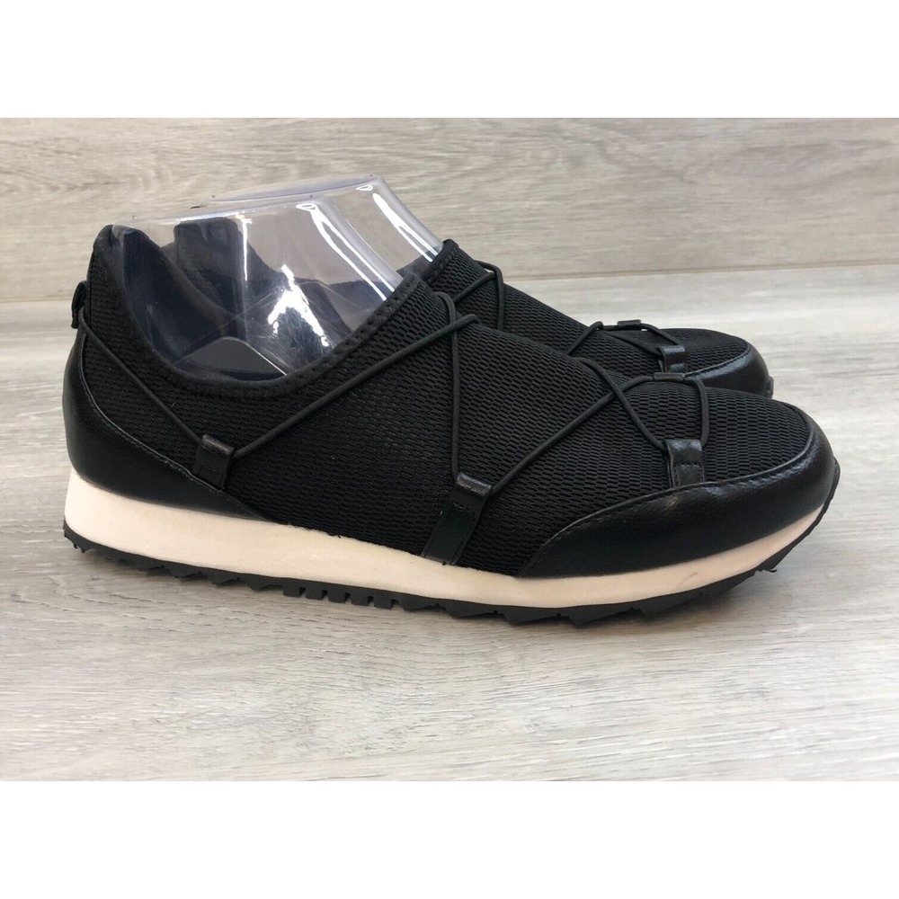 Aerosoles Flashy Women's‎ Sneaker US 8M Black Leather Slip-On Toe Comfort Shoes